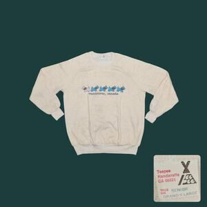 Vintage 80s Teepee Scottie Dog Vancouver Peach Boxy Raglan Sweatshirt Womens XL